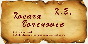 Kosara Borenović vizit kartica